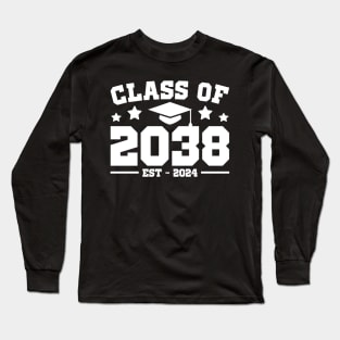 Class Of 2038 2024 Grow With Me Kindergarten Kids Boys Girls Long Sleeve T-Shirt